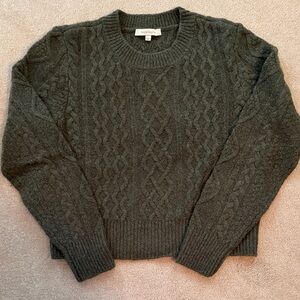 Favorite Daughter Olive Cable Knit Sweater